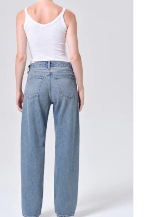 AGOLDE Arco Criss Cross Jeans Womens Size 23 Blue High Rise Straight Leg Denim - Picture 2 of 14